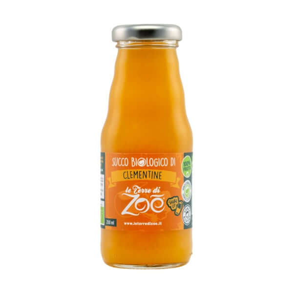 Succo di Clementina Biologica Calabrese 200 ml in bottiglia, prodotto agricoltura biologica, sapore fresco e naturale.