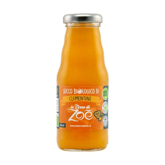 Succo di Clementina Biologica Calabrese 200 ml in bottiglia, prodotto agricoltura biologica, sapore fresco e naturale.