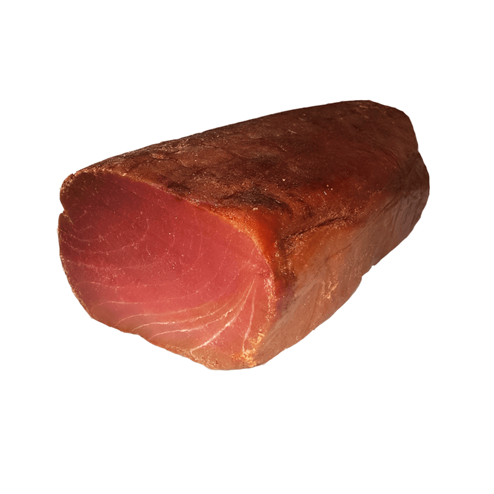 Bresaola di Tonno del Mediterraneo 500 gr, pregiato salume ittico essiccato, dal colore rosa intenso.