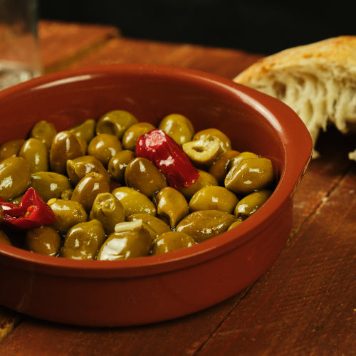 Olive schiacciate alla Calabrese in olio e aromi naturali
