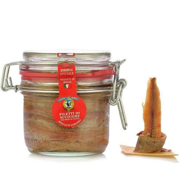 Filetti di acciughe siciliane in olio - vaso 230 gr. - Conserve di Terra, di Mare, Delicatessen - horecahub.myshopify.com