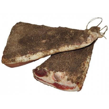 Magulà - Guanciale Grecanico stagionato naturalmente e affumicato, pezzi di guanciale con spezie.