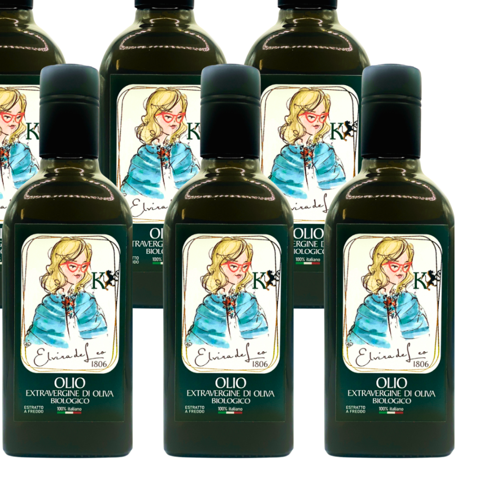 Olio Biologico Extravergine di Oliva 100% Italiano Ottenuto da Molitura a Freddo 50 cl.