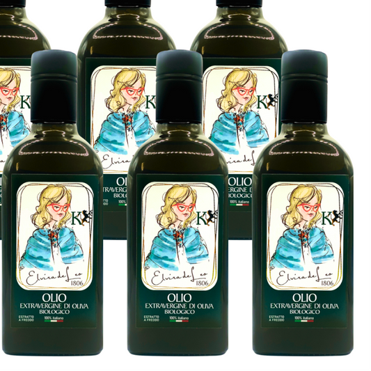 Olio Biologico Extravergine di Oliva 100% Italiano Ottenuto da Molitura a Freddo 50 cl.