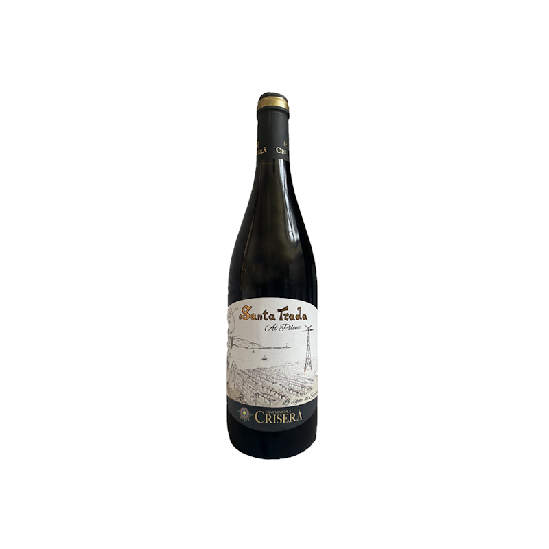 Vino Rosso - Santa Trada - bottiglia di vino con etichetta caratteristica e design elegante.